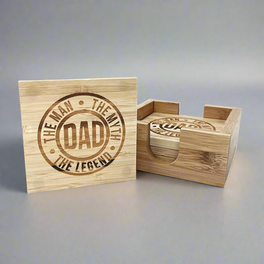 Bamboo coaster, laser engraved by Carve & Burn in Miami