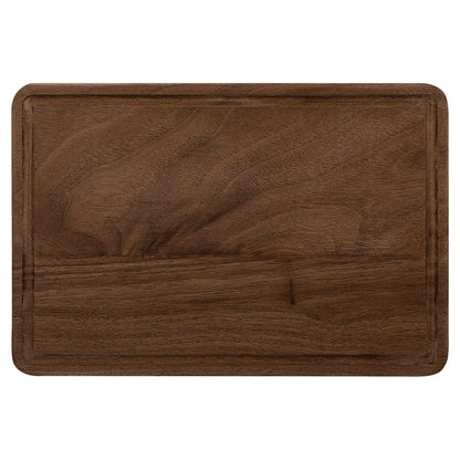 Walnut cutting board with drip ring, laser engraved by Carve & Burn in Miami