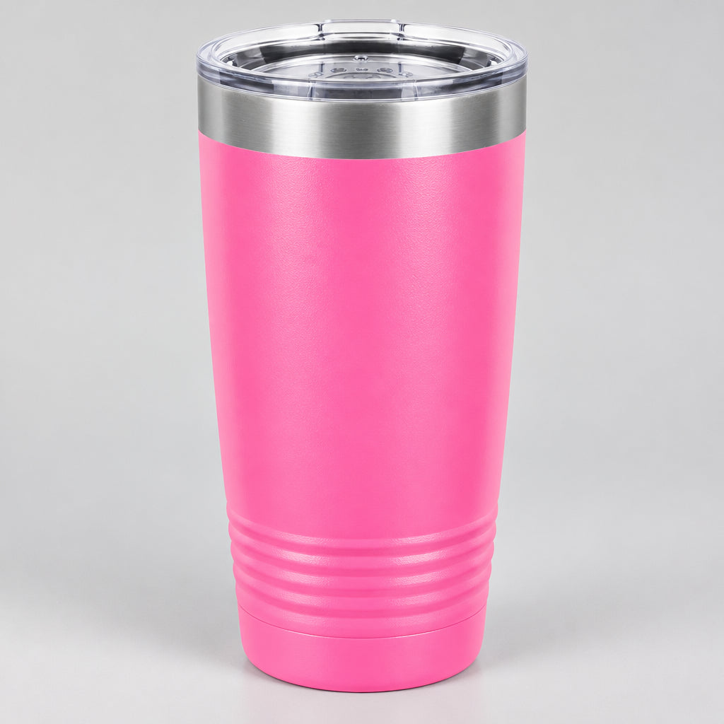 Pink 20 oz insulated stainless steel tumbler for custom engraving