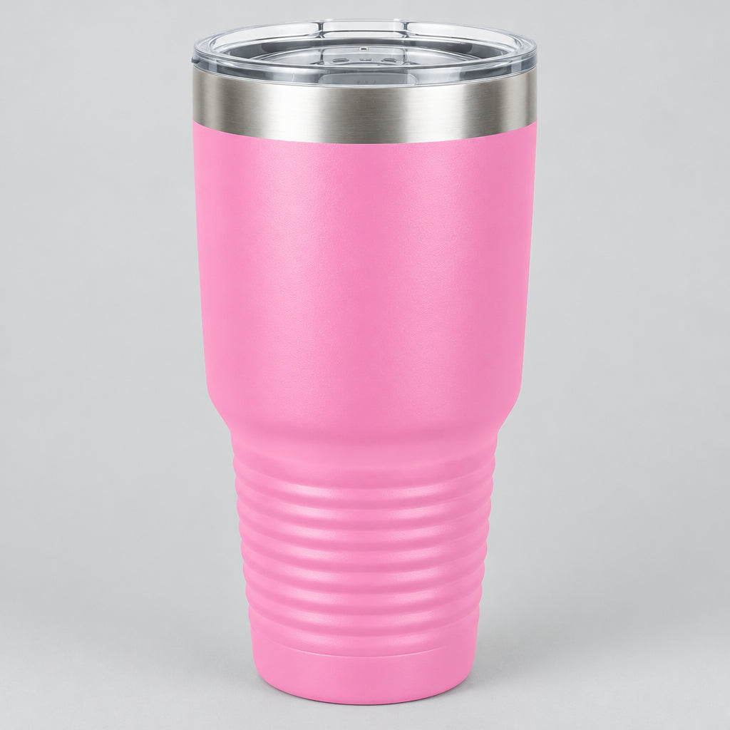 Pink 30 oz insulated stainless steel tumbler for custom engraving