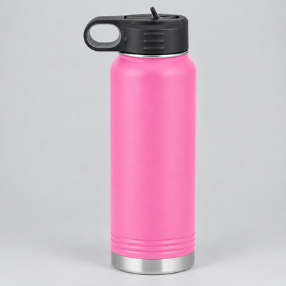 Pink stainless steel water bottle for custom engraving, 32 oz or 40 oz