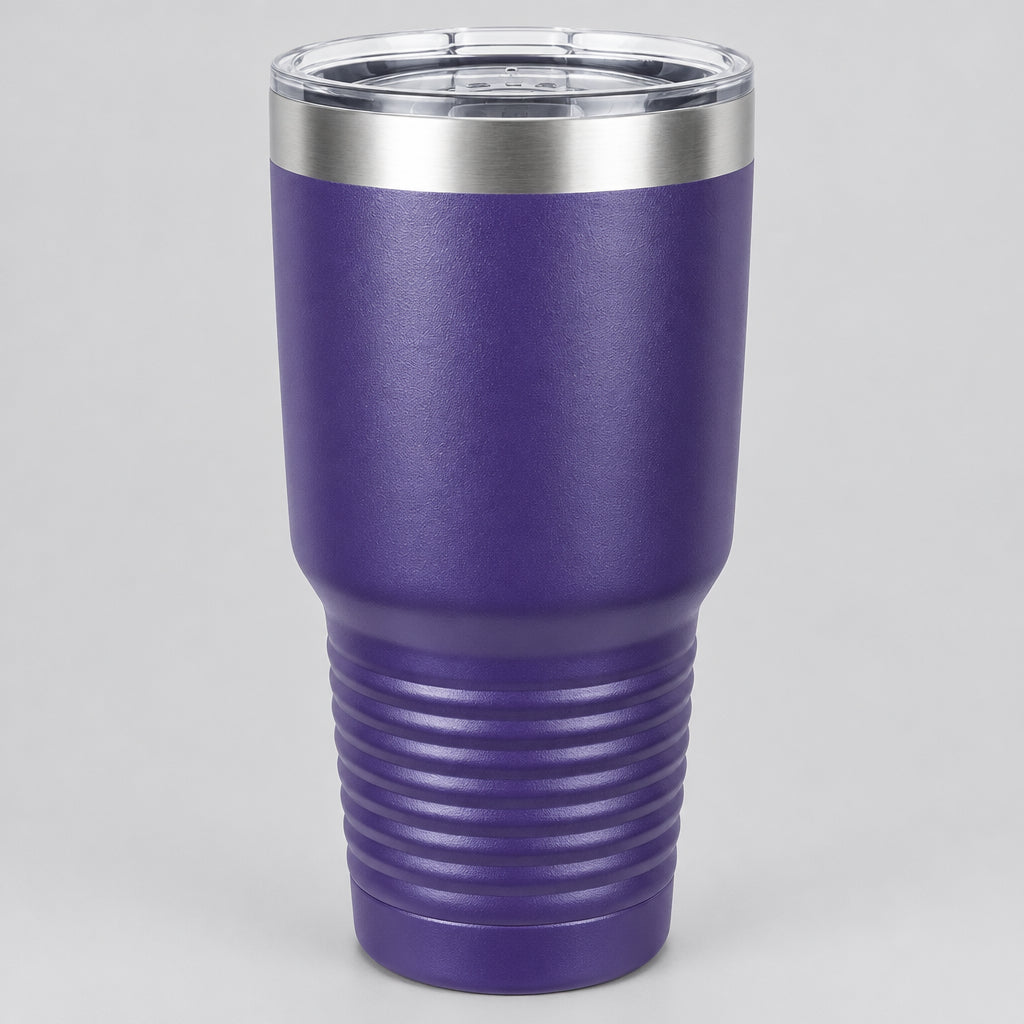 Purple 30 oz insulated stainless steel tumbler for custom engraving