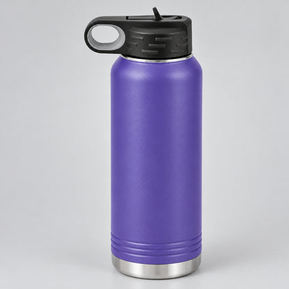 Purple stainless steel water bottle for custom engraving, 32 oz or 40 oz