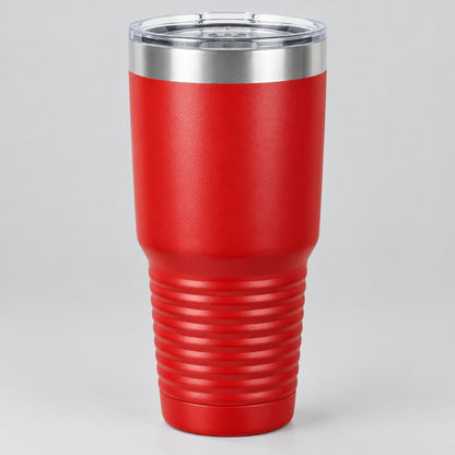 Red 30 oz insulated stainless steel tumbler for custom engraving