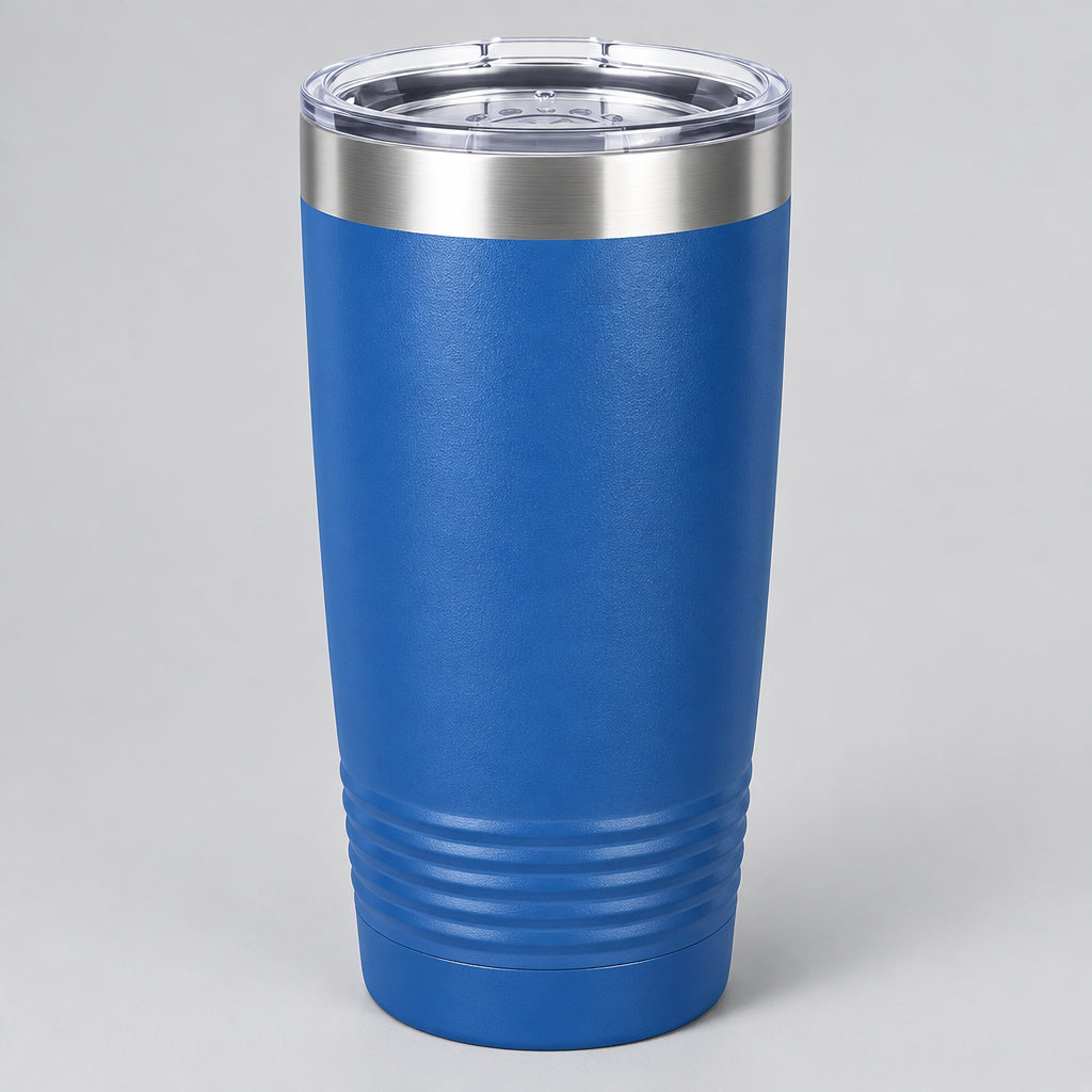 Royal blue 20 oz insulated stainless steel tumbler for custom engraving