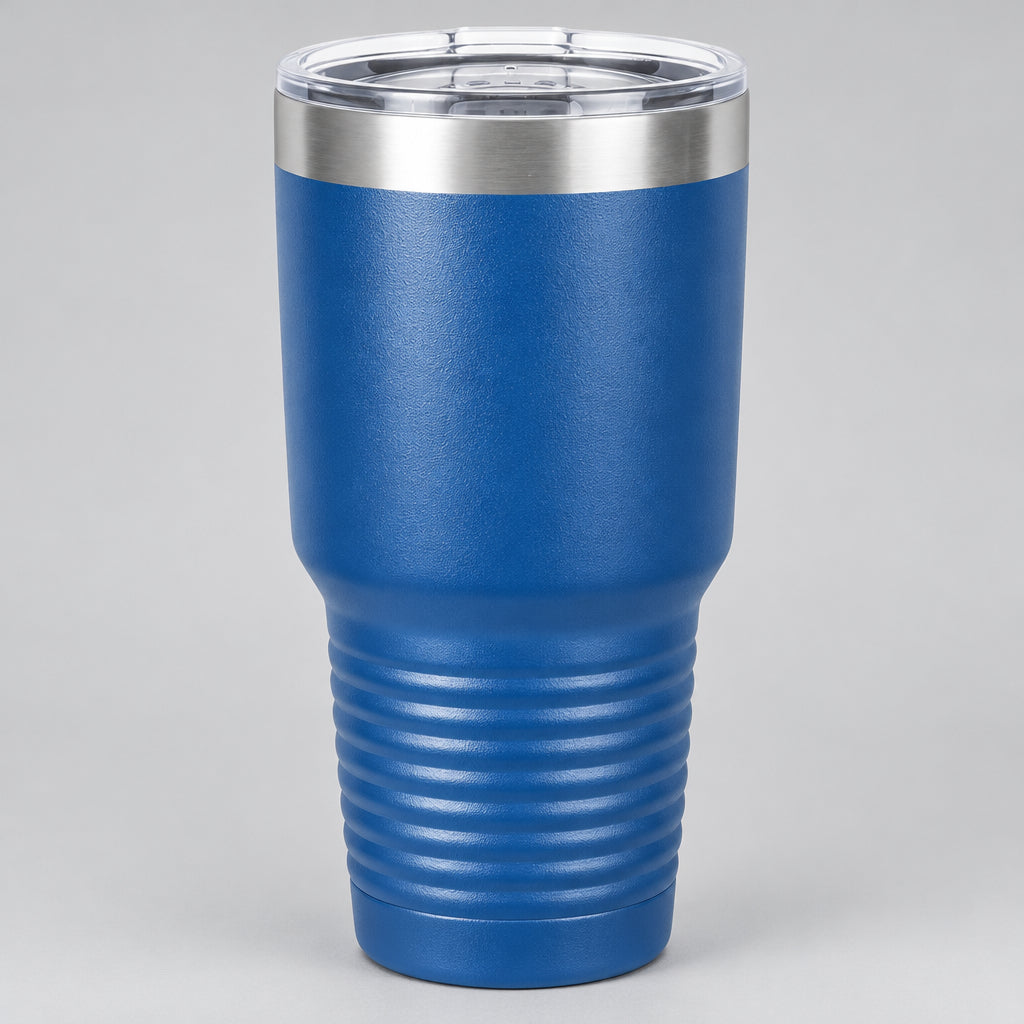 Royal blue 30 oz insulated stainless steel tumbler for custom engraving