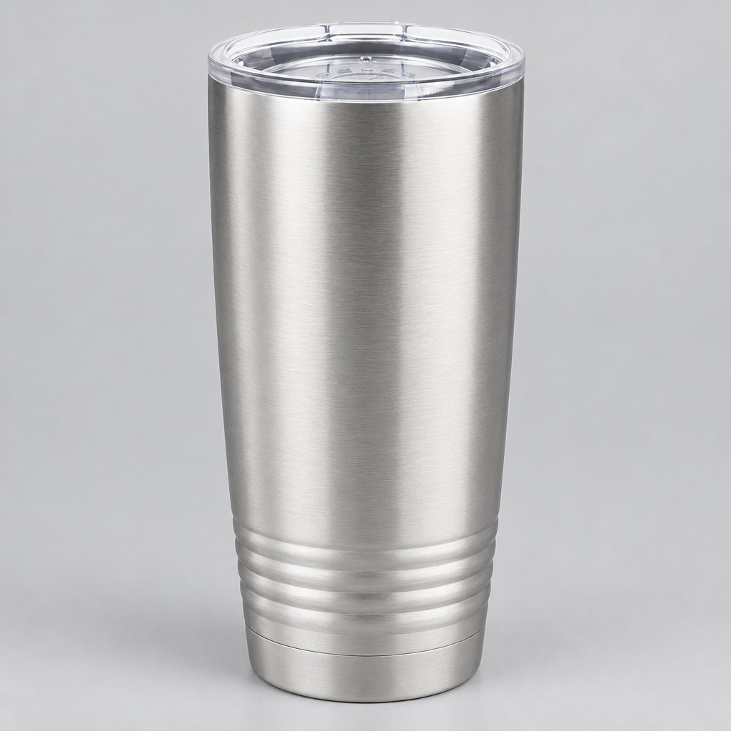 Brushed stainless steel 20 oz insulated tumbler for custom engraving