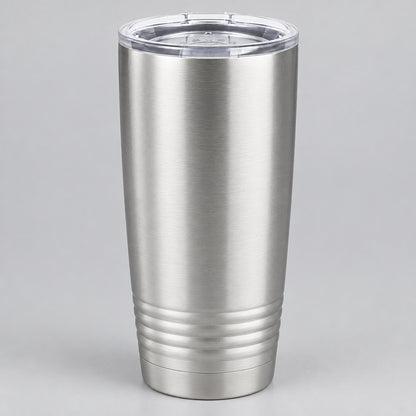 Brushed stainless steel 20 oz insulated tumbler for custom engraving