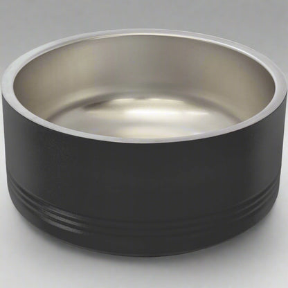Stainless Steel Pet Bowls in Black by Carve & Burn, Miami
