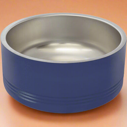 Stainless Steel Pet Bowls in Navy by Carve & Burn, Miami