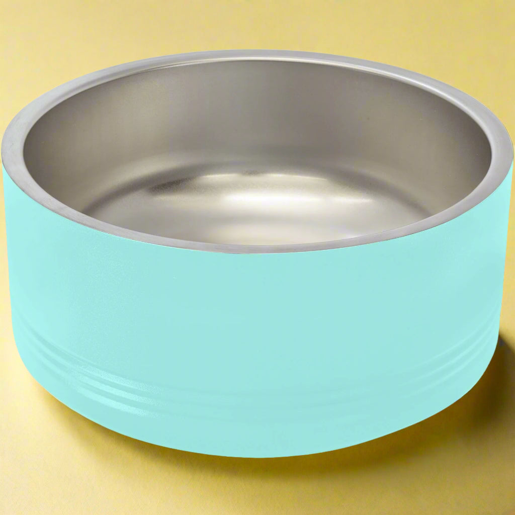 Stainless Steel Pet Bowls in Teal by Carve & Burn, Miami