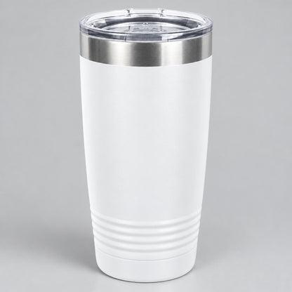 White 20 oz insulated stainless steel tumbler for custom engraving