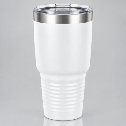 White 30 oz insulated stainless steel tumbler for custom engraving