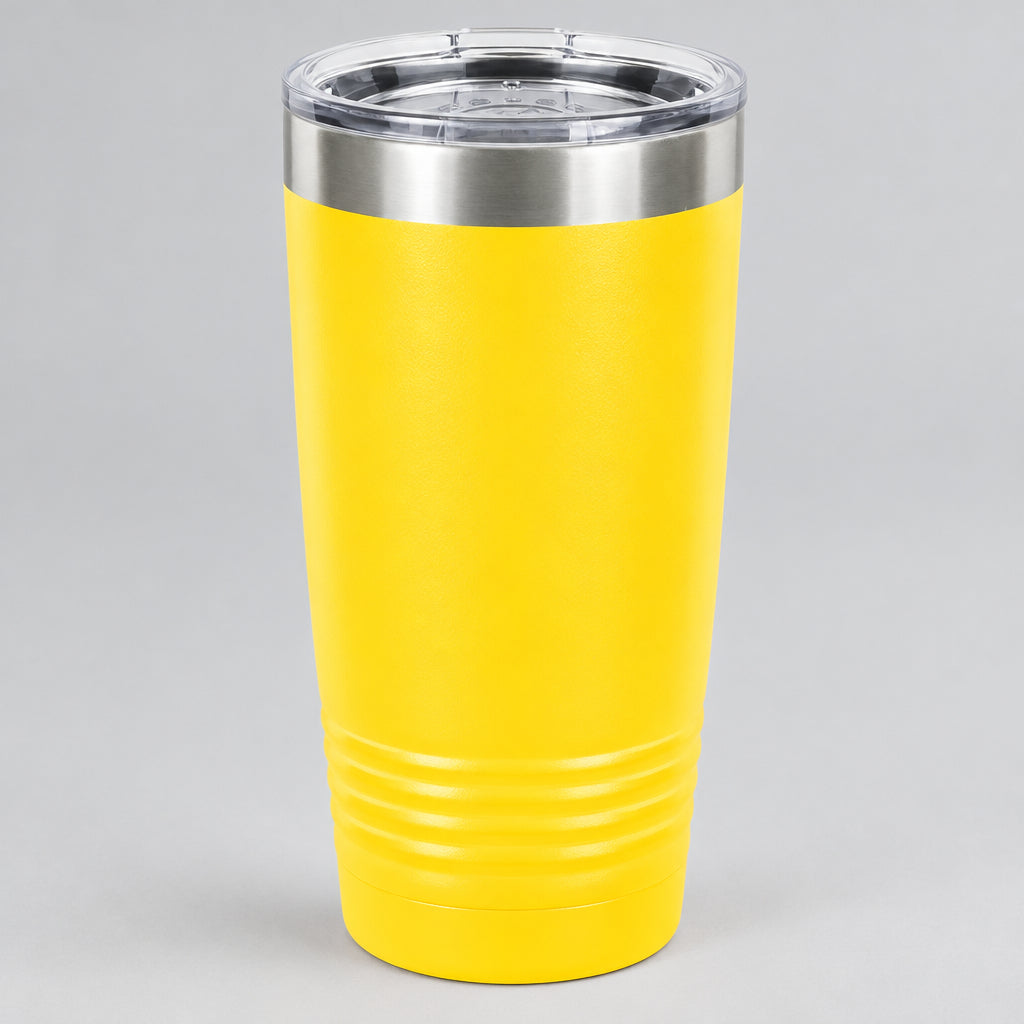 Yellow 20 oz insulated stainless steel tumbler for custom engraving