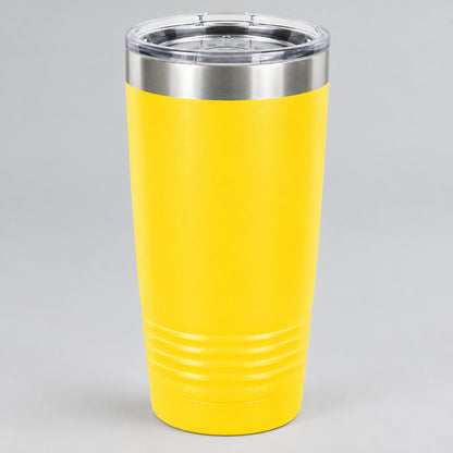 Yellow 20 oz insulated stainless steel tumbler for custom engraving