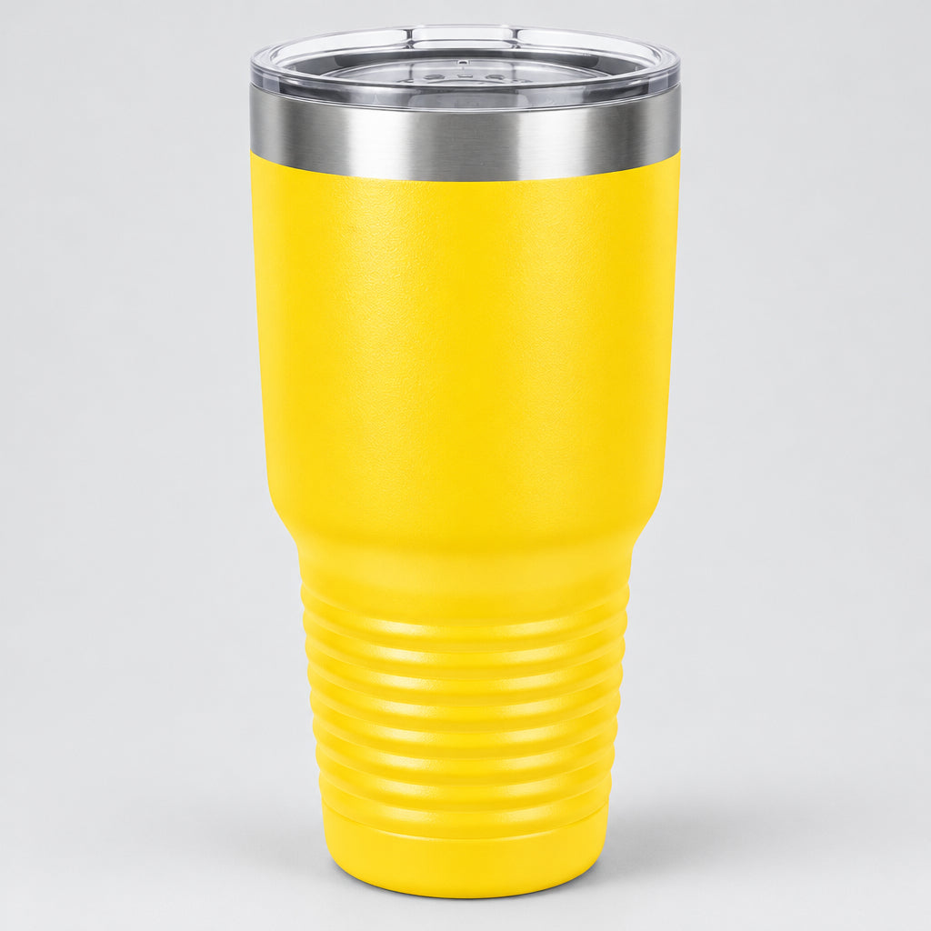 Yellow 30 oz insulated stainless steel tumbler for custom engraving